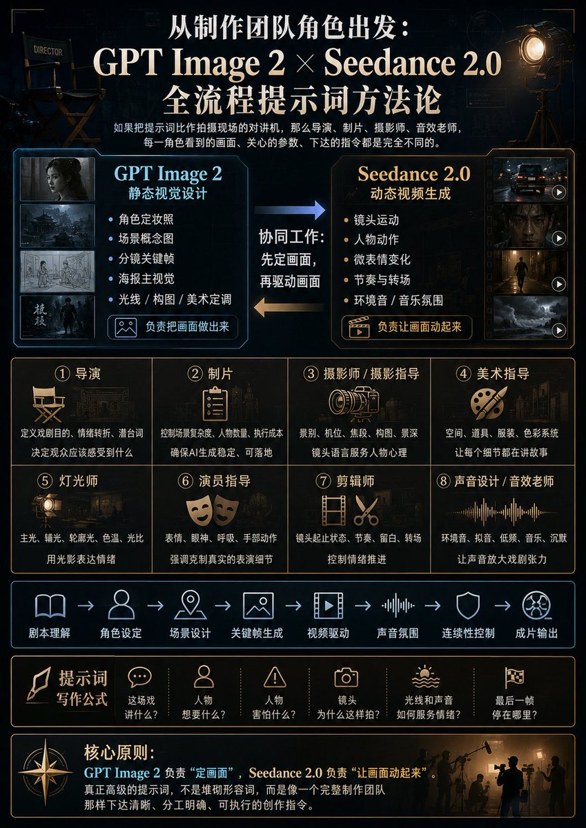 AI 电影制作提示词工作流信息图 / AI Filmmaking Prompt Workflow Infographic，模型对比与社区，35mm、人像、电影感，案例输出图 1