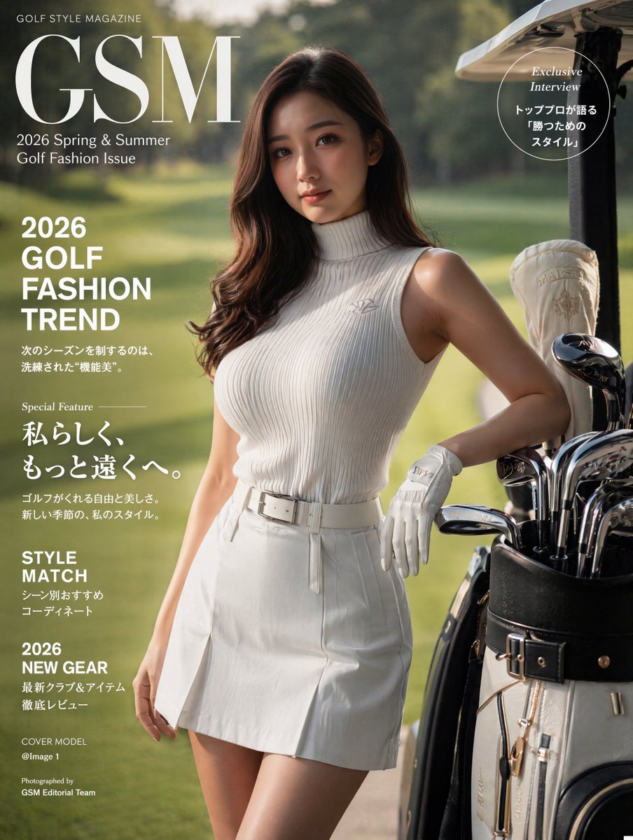 奢华高尔夫时尚杂志封面 / Luxury Golf Fashion Magazine Cover，人像与摄影，人像、电影感、时尚，案例输出图 1
