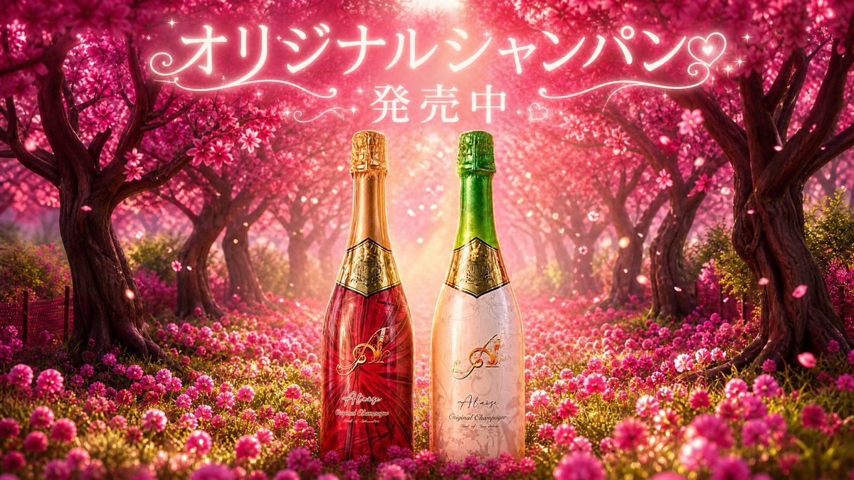 樱花香槟横幅 / Cherry Blossom Champagne Banner，人像与摄影，霓虹、人像、电影感，案例输出图 1