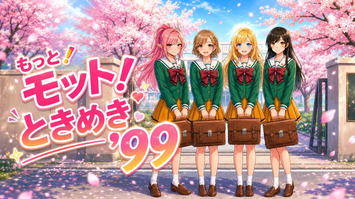 Sakura School Dating Sim 缩略图 / Sakura School Dating Sim Thumbnail,角色设计,电影感、海报、插画,案例输出图 1