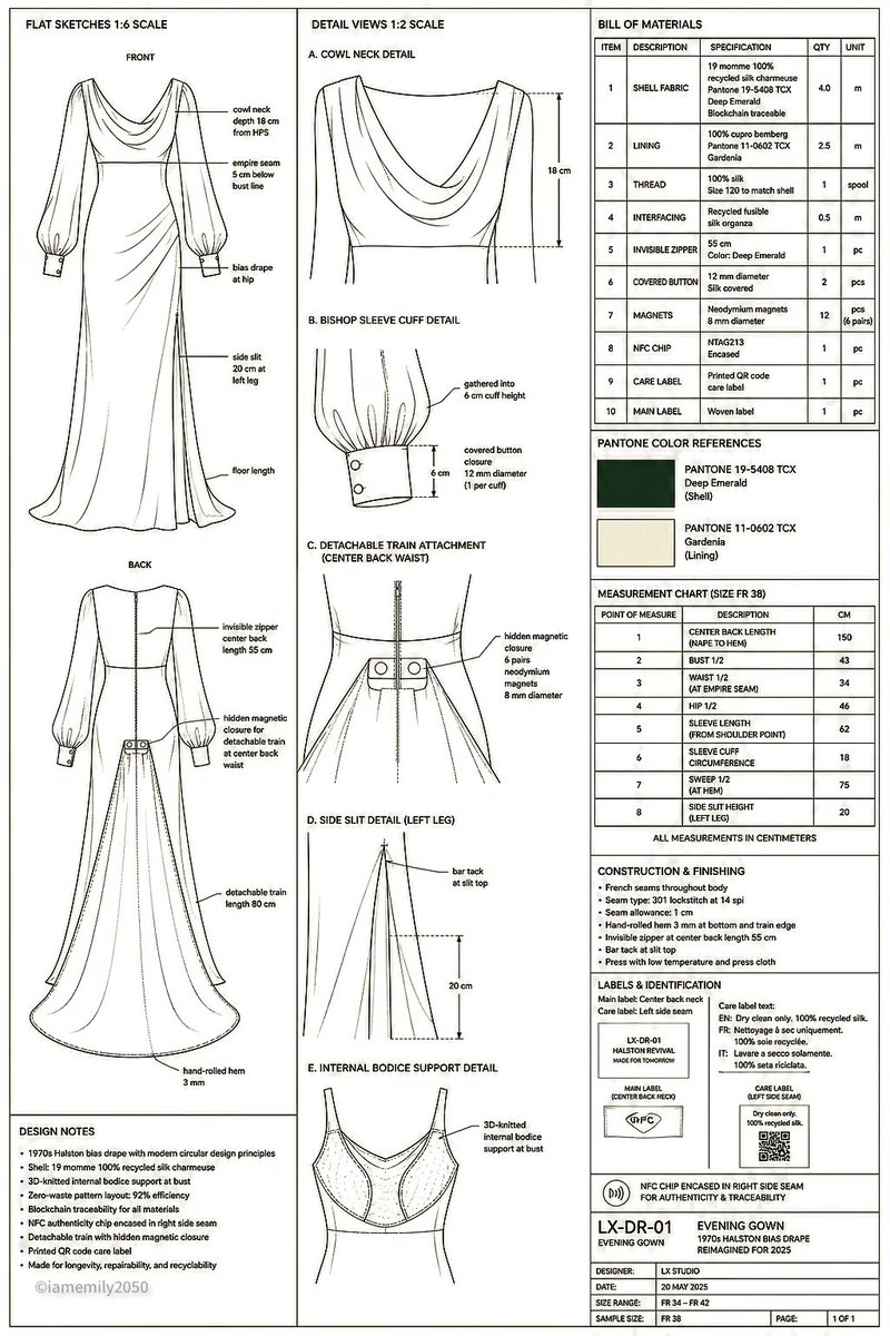 服装技术规格书 / Technical Fashion Specification Sheet，人像与摄影，人像、时尚、城市视觉，案例输出图 1