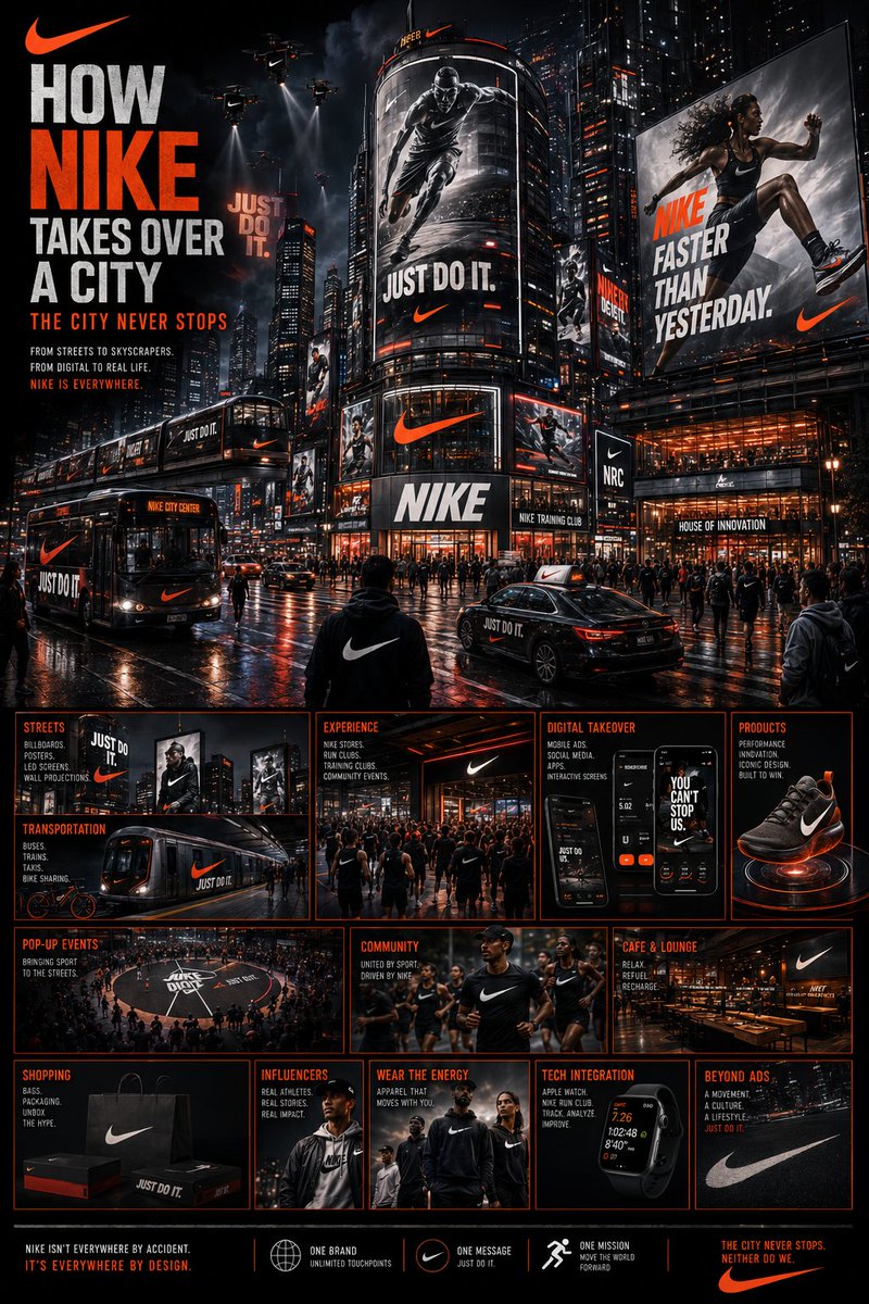 电影级品牌城市霸屏海报 / Cinematic Brand City Takeover Poster，UI 与社交媒体截图，电影感、时尚、海报，案例输出图 2