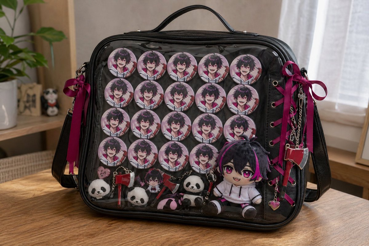动漫痛包 (Ita-bag) 效果图生成 / Anime Ita-bag Mockup，UI 与社交媒体截图，UI、截图、角色，案例输出图 3