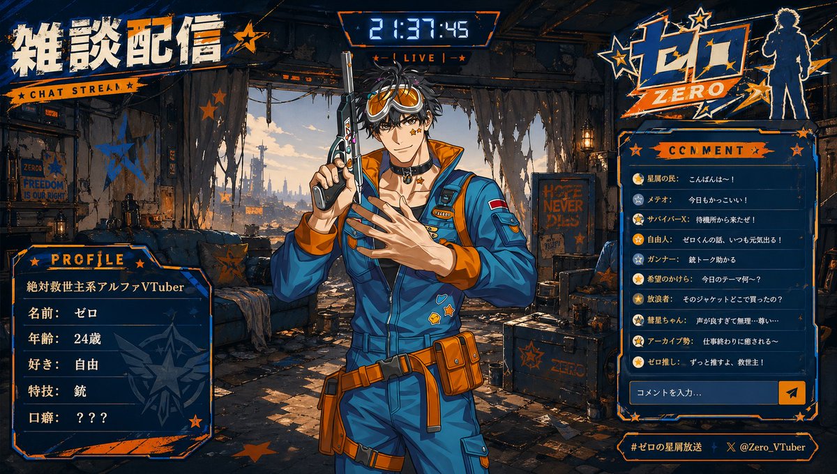 VTuber 直播覆盖层布局 / VTuber Streaming Overlay Layout，角色设计，海报、角色、排版，案例输出图 3