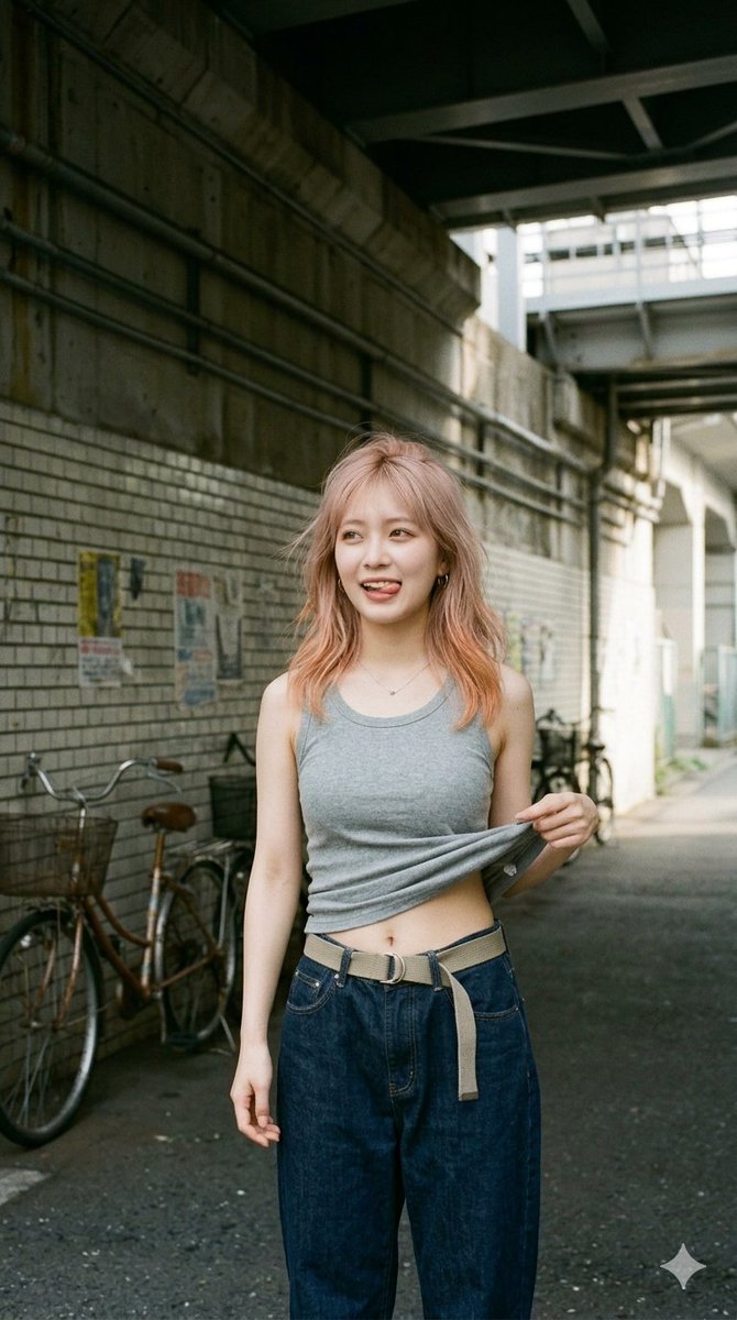都市背心街头肖像 / Urban Tank Top Street Portrait，人像与摄影，35mm、人像、时尚，案例输出图 1