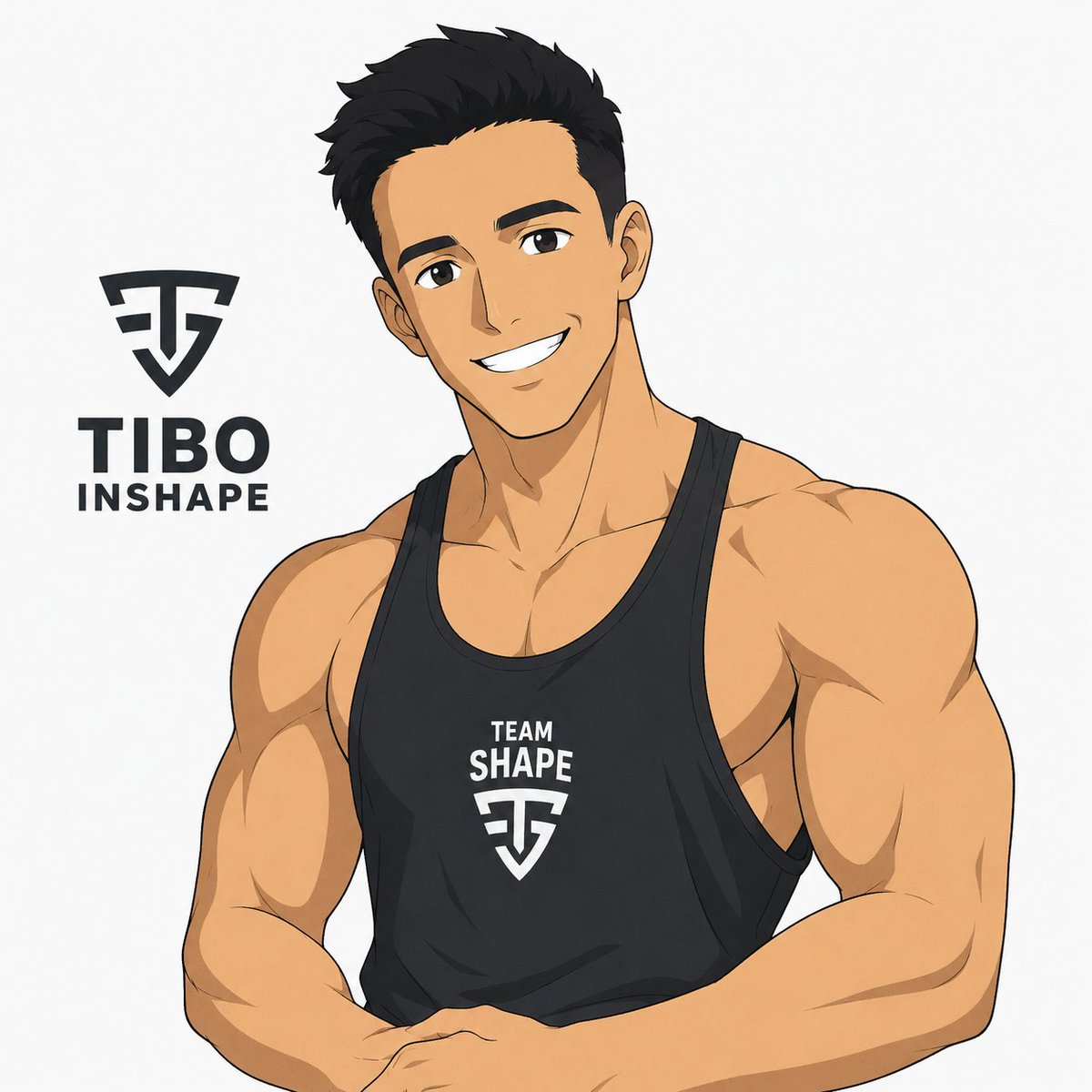 动漫健身网红肖像 / Anime Fitness Influencer Portrait,角色设计,人像、海报、角色,案例输出图 1