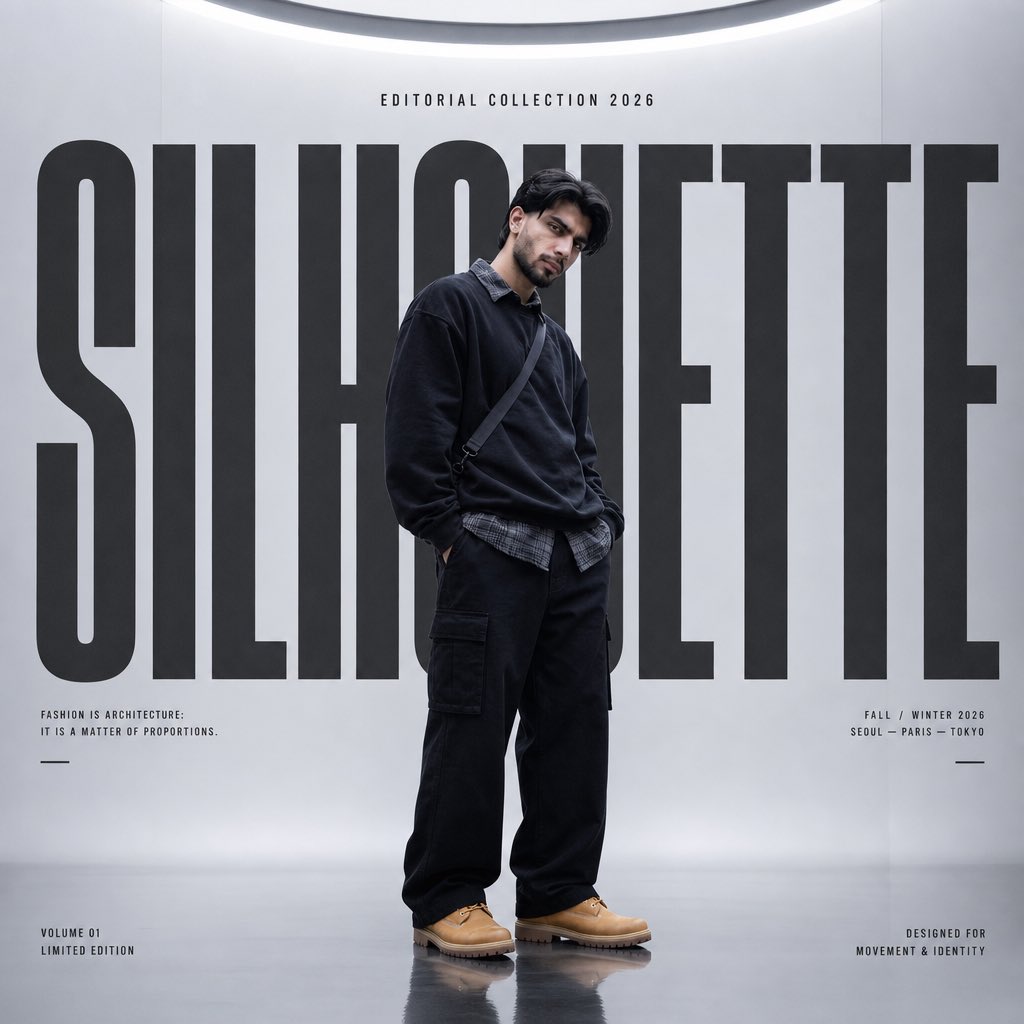 剪影高级时装编辑海报 / Silhouette High Fashion Editorial Poster，人像与摄影，人像、时尚、海报，案例输出图 1