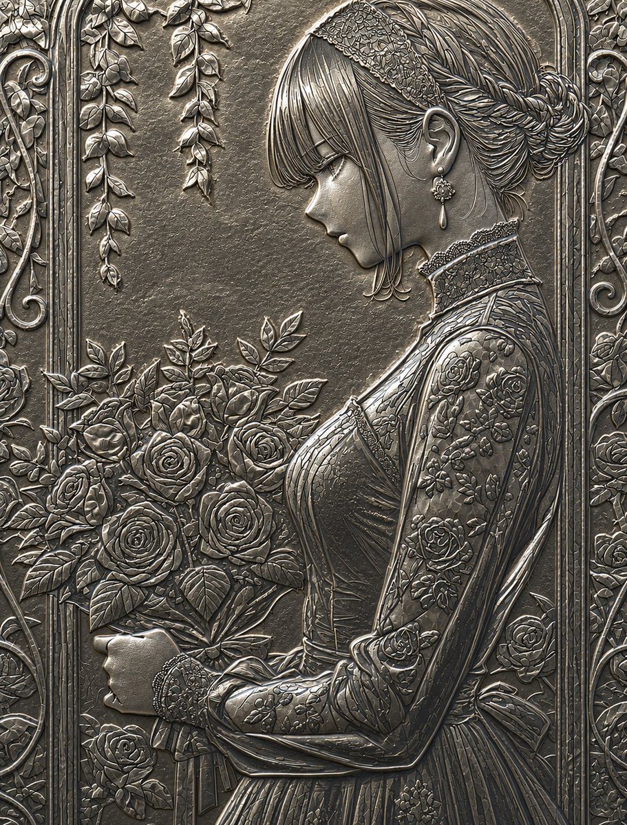 浮雕质感奢华卡片提示词 / Embossed Luxury Card Relief Prompt，角色设计，插画、角色、产品图，案例输出图 4
