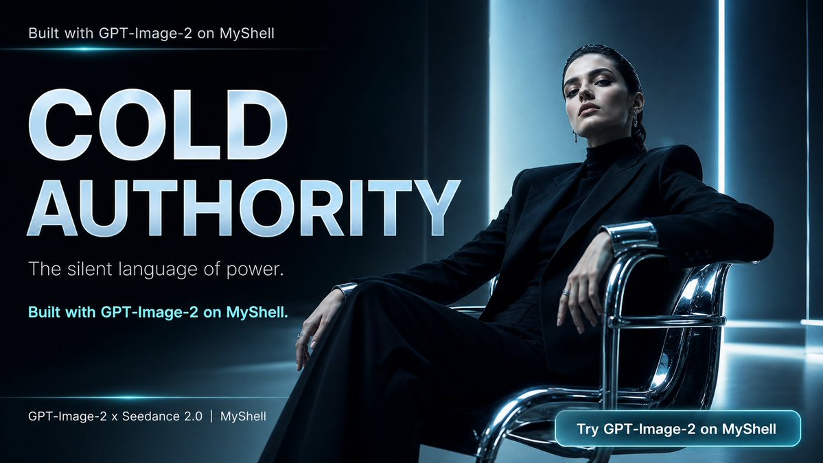 Cold Authority AI 海报 / Cold Authority AI Poster，人像与摄影，人像、电影感、时尚，案例输出图 1