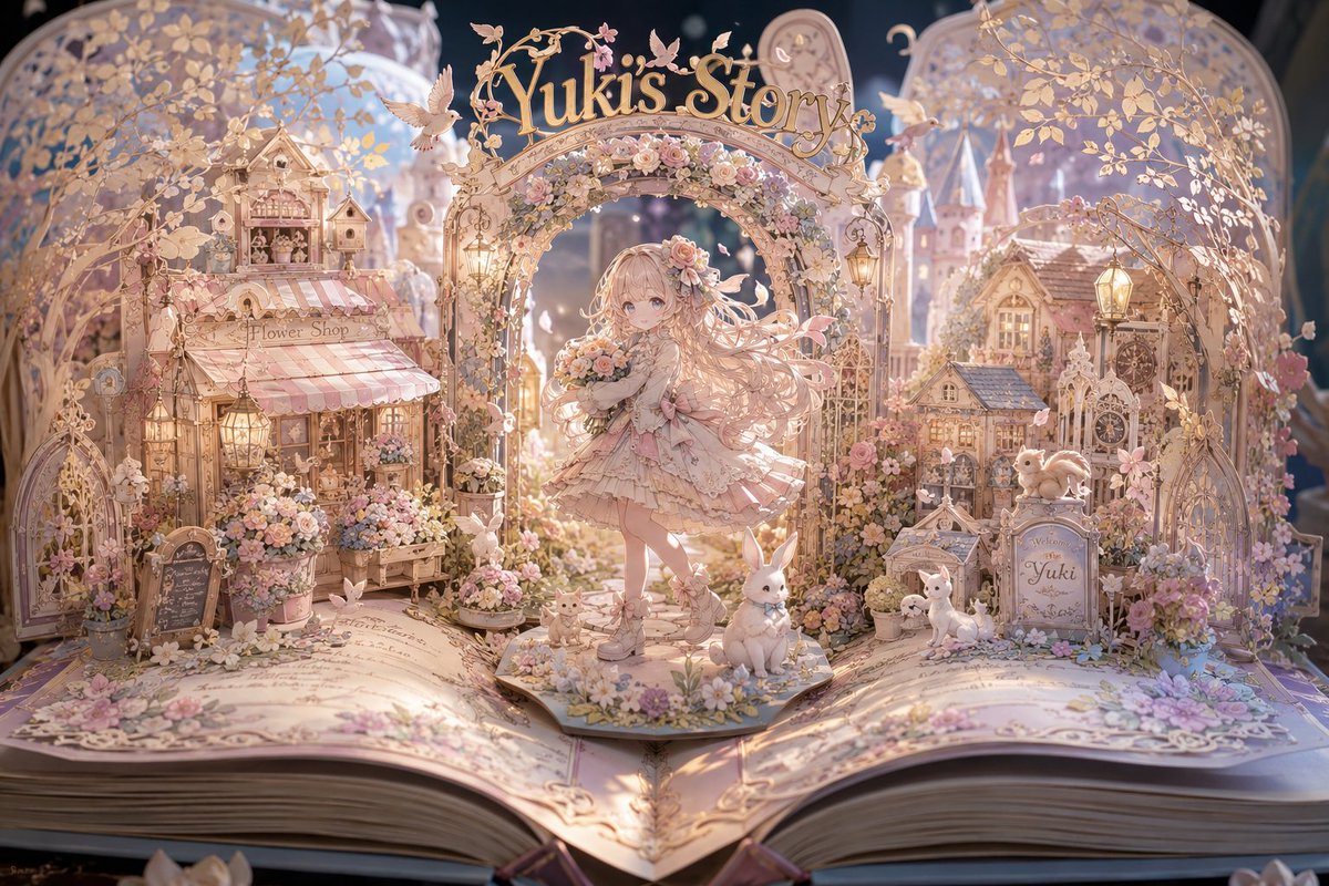 Yuki 的魔法立体故事书 / Yuki's Magical Pop-Up Storybook,角色设计,电影感、插画、角色,案例输出图 1