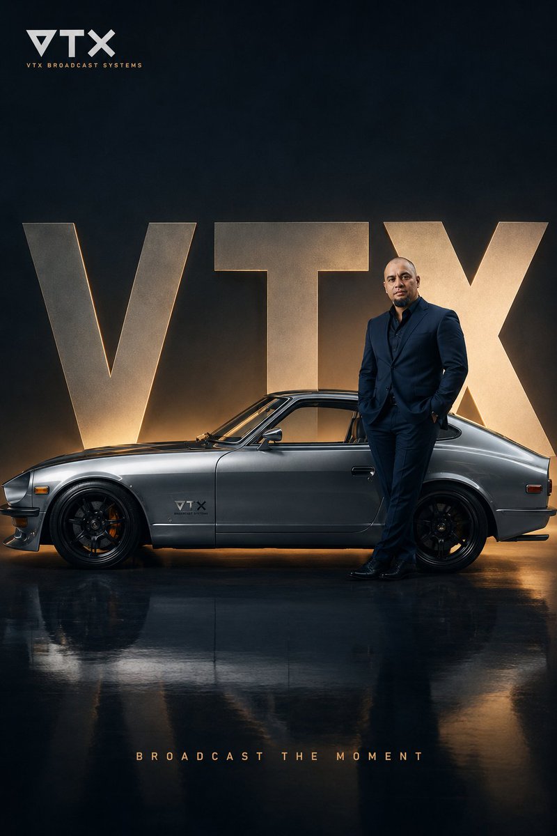 电影级 VTX 汽车品牌海报 / Cinematic VTX Car Brand Poster，人像与摄影，人像、电影感、时尚，案例输出图 1