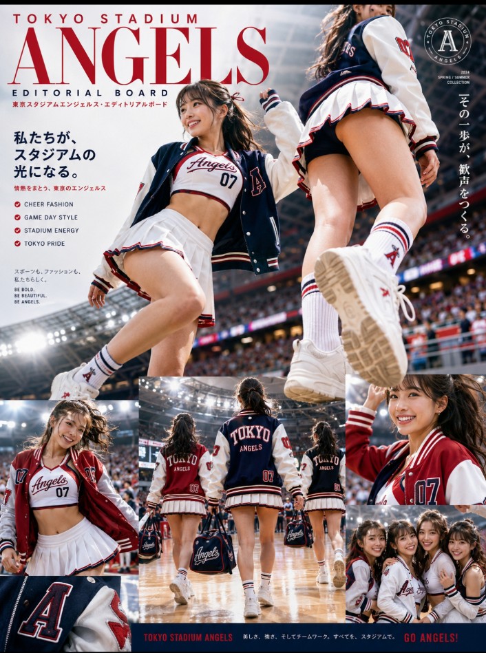 啦啦队时尚目录项目 / Cheerleader Fashion Catalog Board，角色设计，人像、电影感、时尚，案例输出图 3