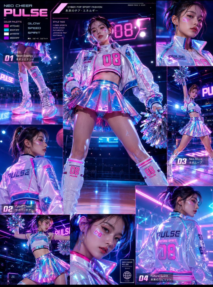 啦啦队时尚目录项目 / Cheerleader Fashion Catalog Board，角色设计，人像、电影感、时尚，案例输出图 1