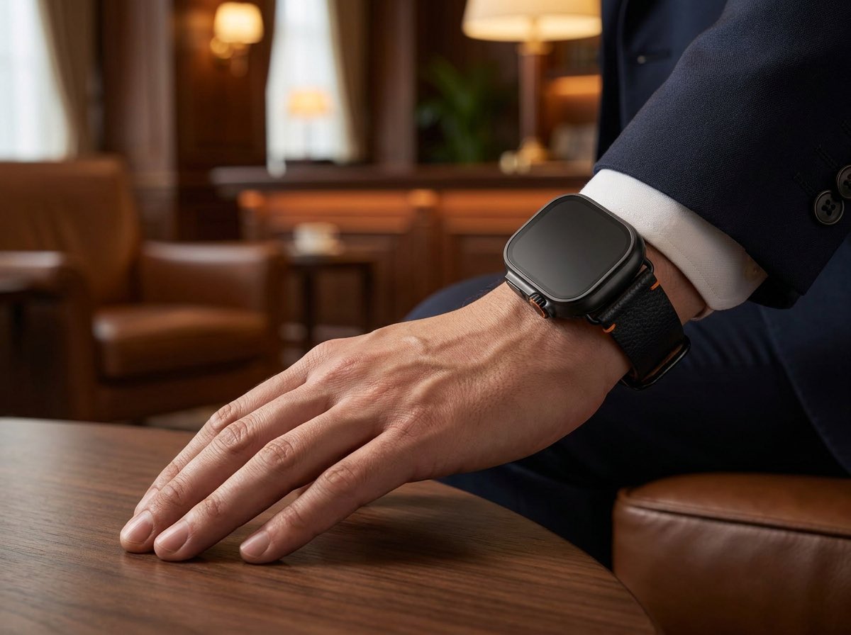 奢华智能手表生活方式广告 / Luxury Smartwatch Lifestyle Ad,UI 与社交媒体截图,电影感、时尚、UI,案例输出图 1