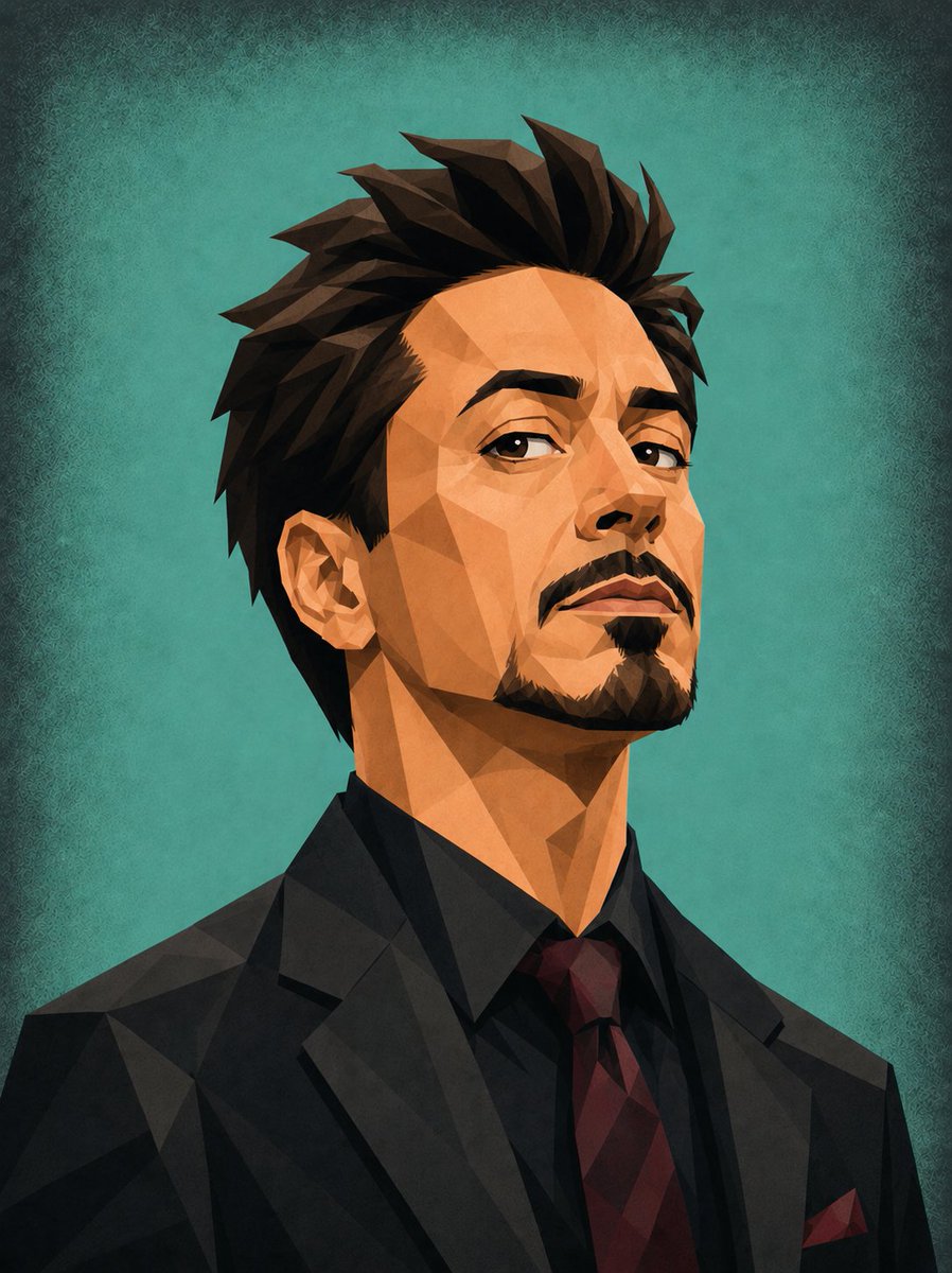 低多边形几何名人漫画 / Low-Poly Geometric Celebrity Caricatures，角色设计，人像、电影感、时尚，案例输出图 3