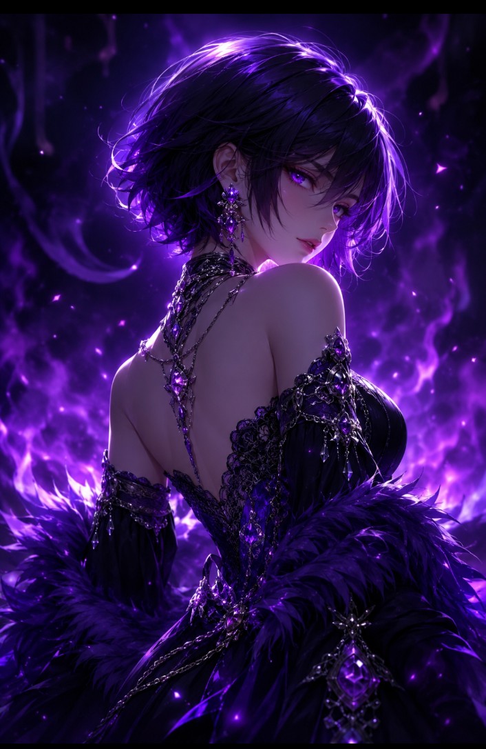 暗黑奇幻动漫哥特肖像 / Dark Fantasy Anime Gothic Portrait，角色设计，人像、电影感、时尚，案例输出图 3