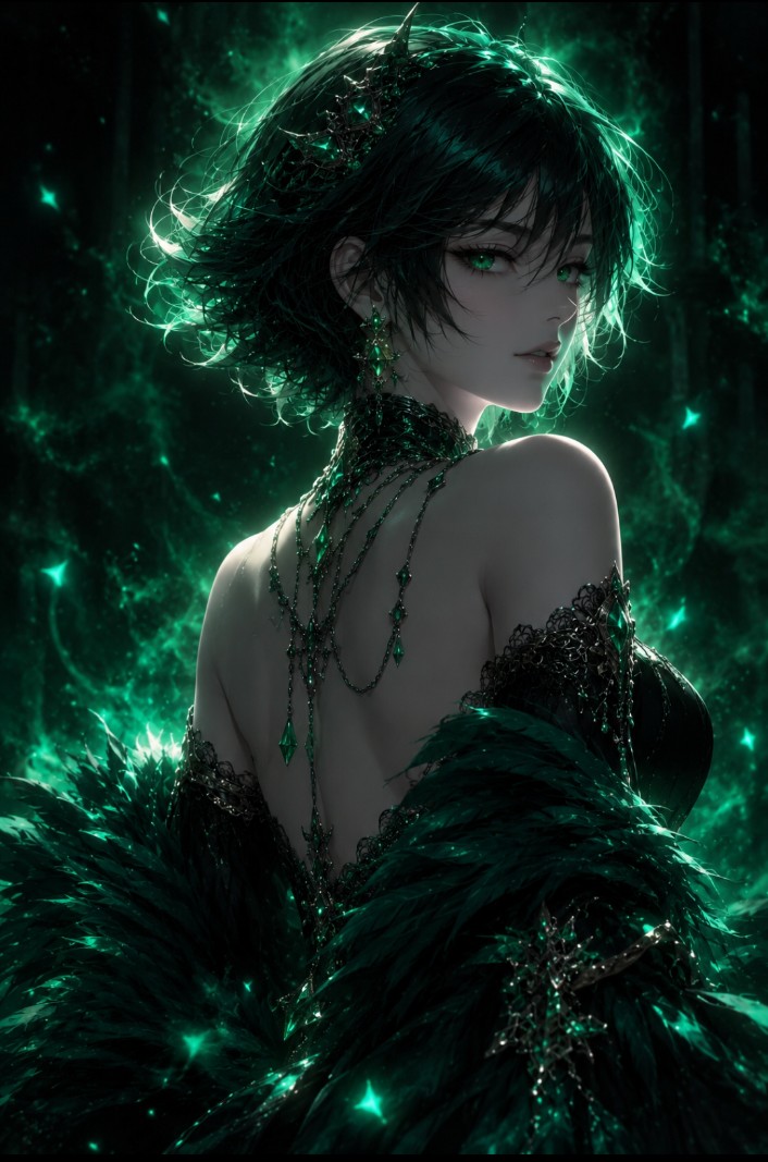 暗黑奇幻动漫哥特肖像 / Dark Fantasy Anime Gothic Portrait，角色设计，人像、电影感、时尚，案例输出图 4