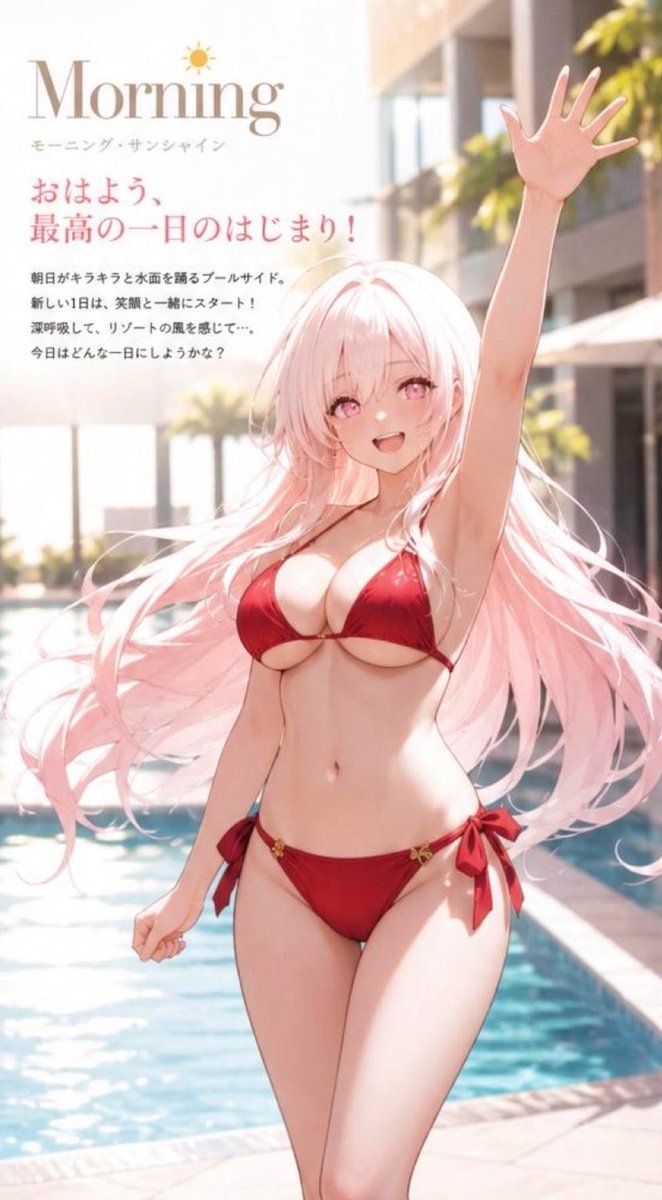 泳池畔泳装故事写真集 / Poolside Swimsuit Story Photobook，角色设计，角色、排版、角色设计，案例输出图 1