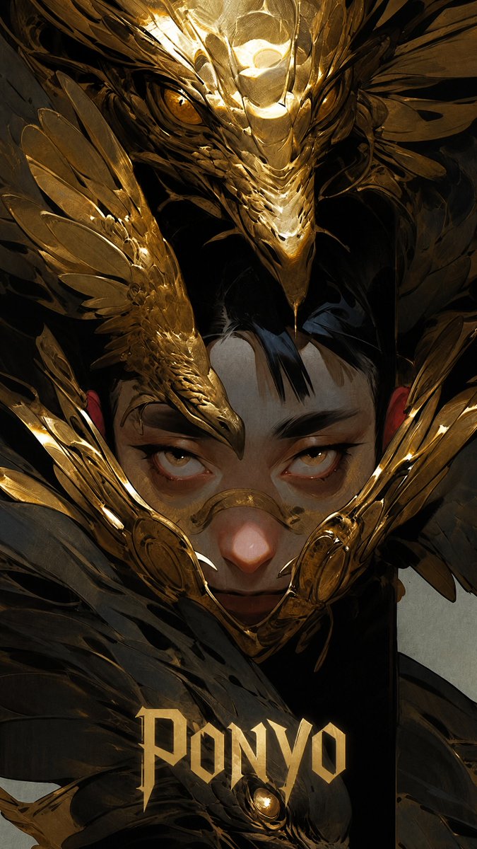 黄金神兽奇幻卡牌肖像 / Golden Beast Fantasy Card Portrait，角色设计，人像、电影感、海报，案例输出图 4