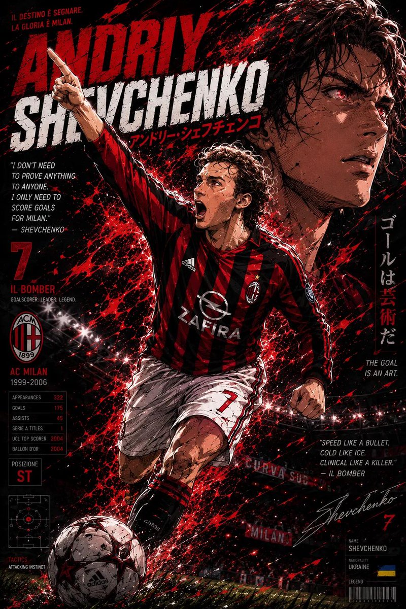 动漫足球传奇海报 / Anime Football Legend Poster，UI 与社交媒体截图，电影感、时尚、海报，案例输出图 3