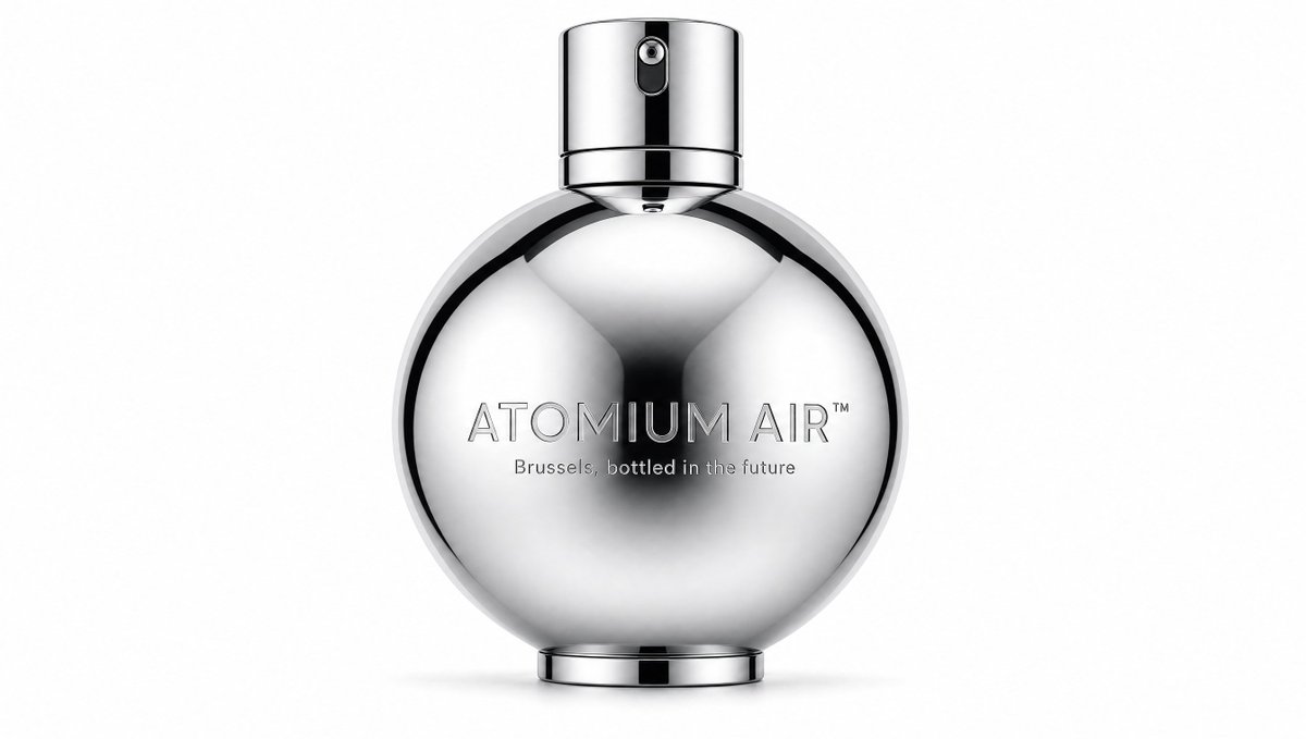Atomium Air 铬金属香水瓶 / Atomium Air Chrome Perfume Bottle，海报与插画，海报、插画、角色，案例输出图 1