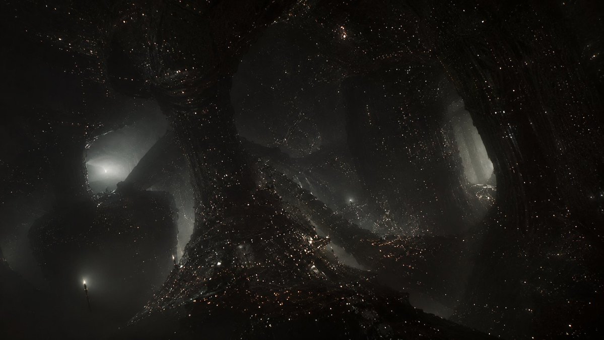黑暗外星巨型结构洞穴 / Dark Alien Megastructure Cavern,角色设计,电影感、插画、角色,案例输出图 1
