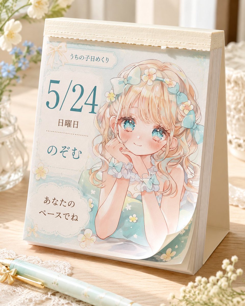 动漫每日台历 / Cute Daily Anime Desk Calendar，UI 与社交媒体截图，UI、截图、角色，案例输出图 1