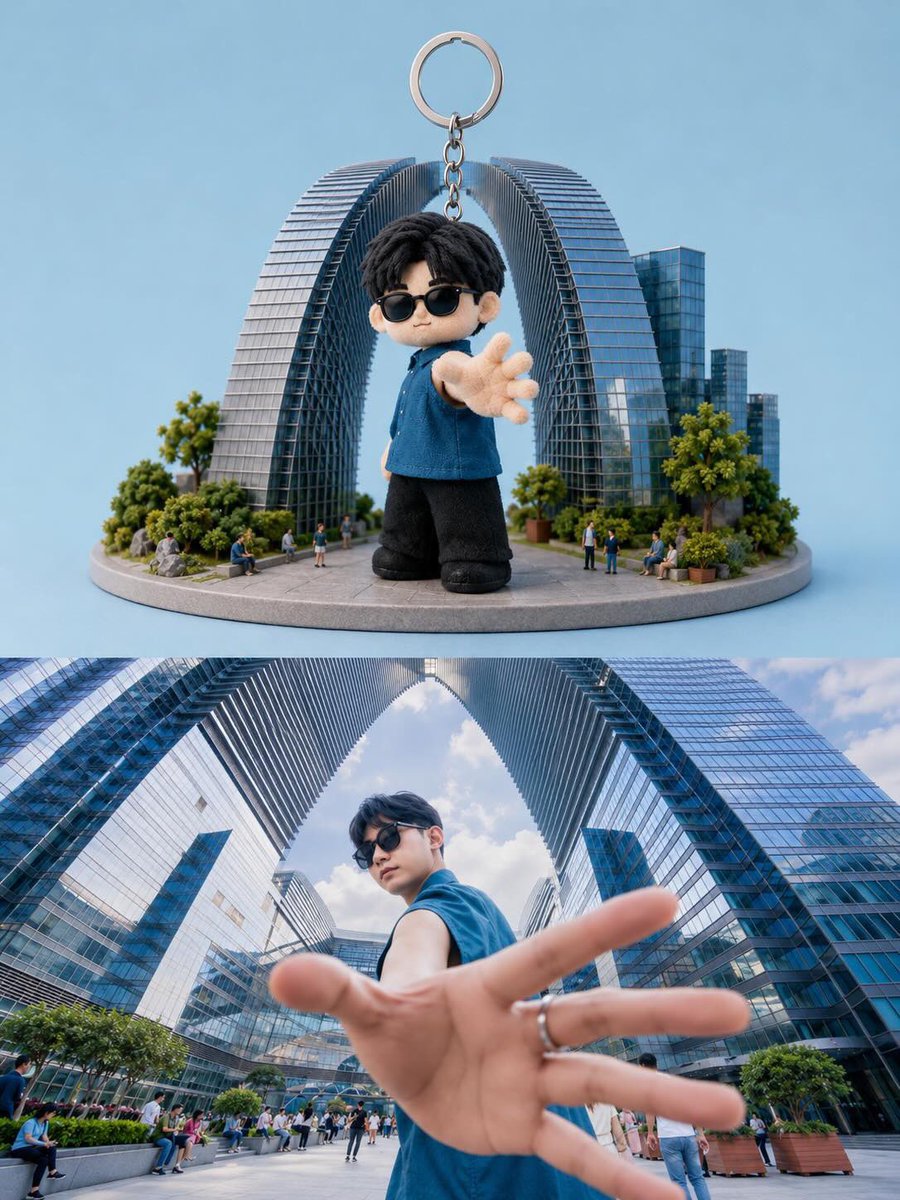 玩具钥匙扣与现实生活对比 / Toy Keychain vs Real Life Comparison，模型对比与社区，电影感、角色、二次元，案例输出图 1