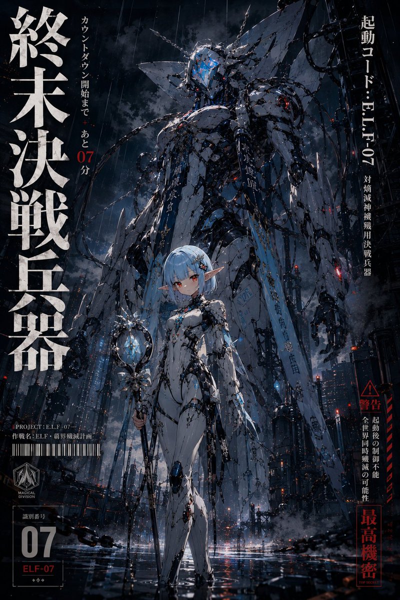 90 年代机甲动画主视觉图 / 90s Mecha Anime Key Visual，角色设计，电影感、时尚、海报，案例输出图 1