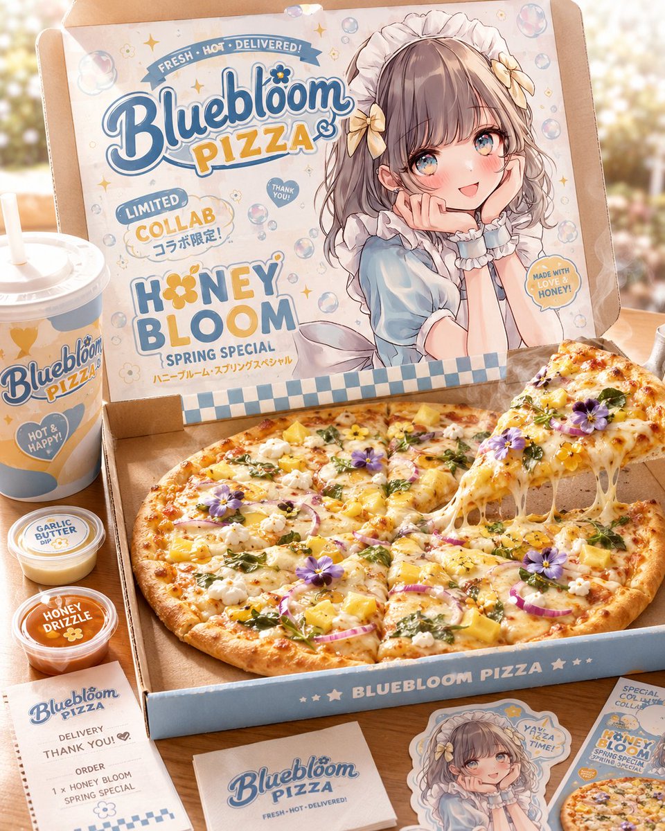 Sunny Slice 动漫披萨联名广告 / Sunny Slice Anime Pizza Collab Ad，角色设计，海报、角色、二次元，案例输出图 2