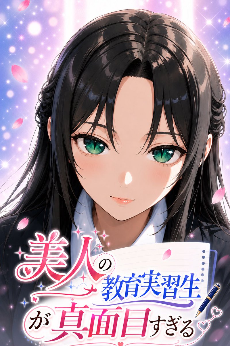 动漫风格教育实习生小说封面 / Anime Teaching Intern Novel Cover，角色设计，人像、海报、插画，案例输出图 1