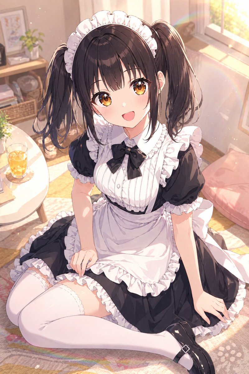 阳光下的动漫女仆肖像 / Sunlit Anime Maid Portrait,角色设计,人像、插画、角色,案例输出图 1