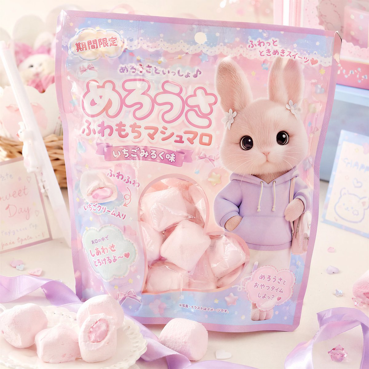 卡哇伊日式零食包装设计 / Kawaii Japanese Candy Packaging，角色设计，角色、产品图、角色设计，案例输出图 1