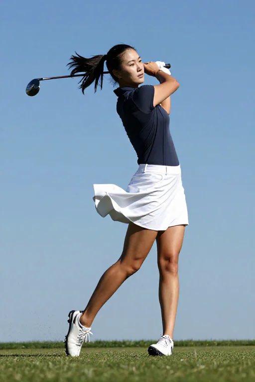 四格高尔夫挥杆动作序列 / Four-Panel Golf Swing Sequence，人像与摄影，人像、电影感、海报，案例输出图 2
