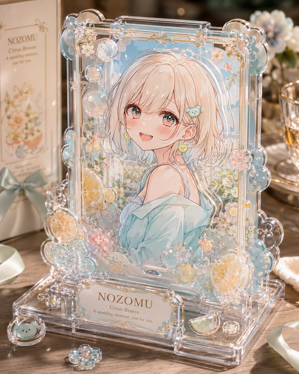 分层亚克力猫娘明信片展示架 / Layered Acrylic Catmaid Postcard Display，角色设计，插画、角色、二次元，案例输出图 3