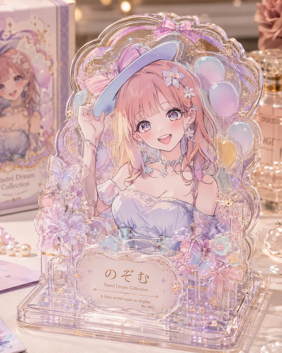 分层亚克力猫娘明信片展示架 / Layered Acrylic Catmaid Postcard Display，角色设计，插画、角色、二次元，案例输出图 2