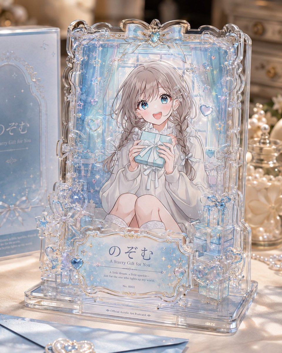 分层亚克力猫娘明信片展示架 / Layered Acrylic Catmaid Postcard Display，角色设计，插画、角色、二次元，案例输出图 4