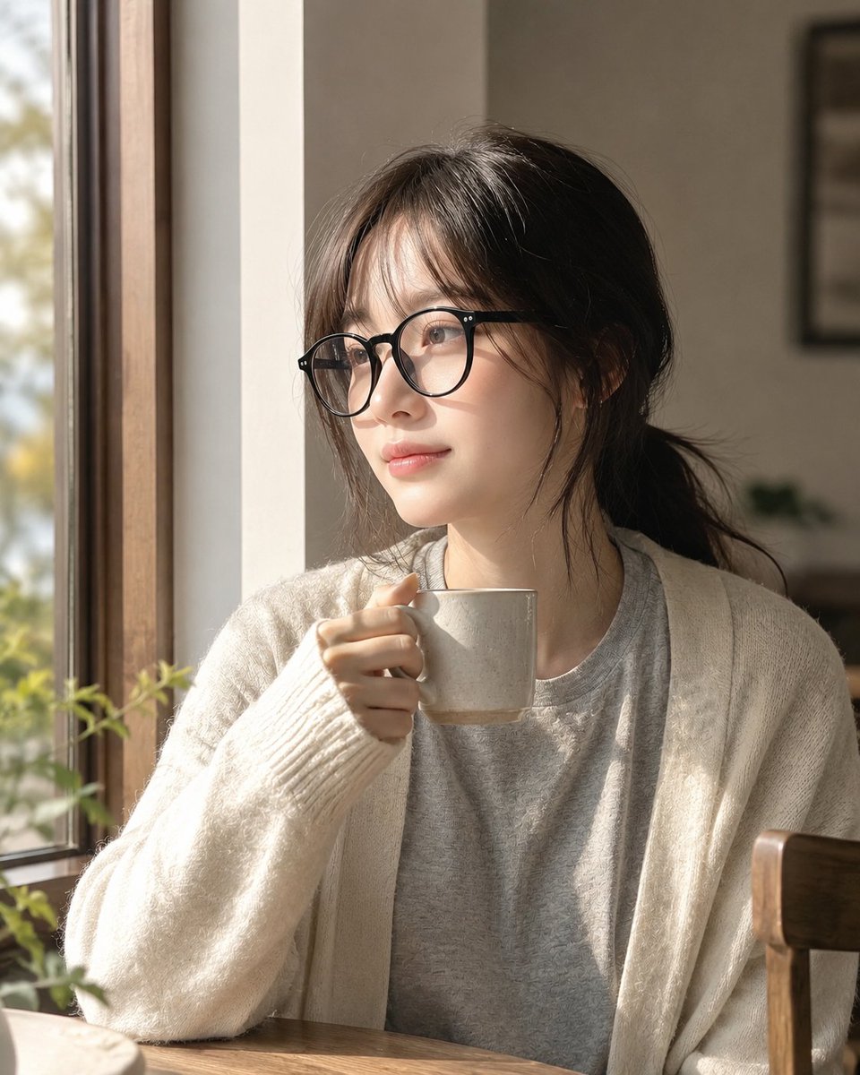 带隐私遮挡的舒适窗边肖像 / Cozy Window Portrait With Privacy Block，人像与摄影，人像、竖版、人像与摄影，案例输出图 1