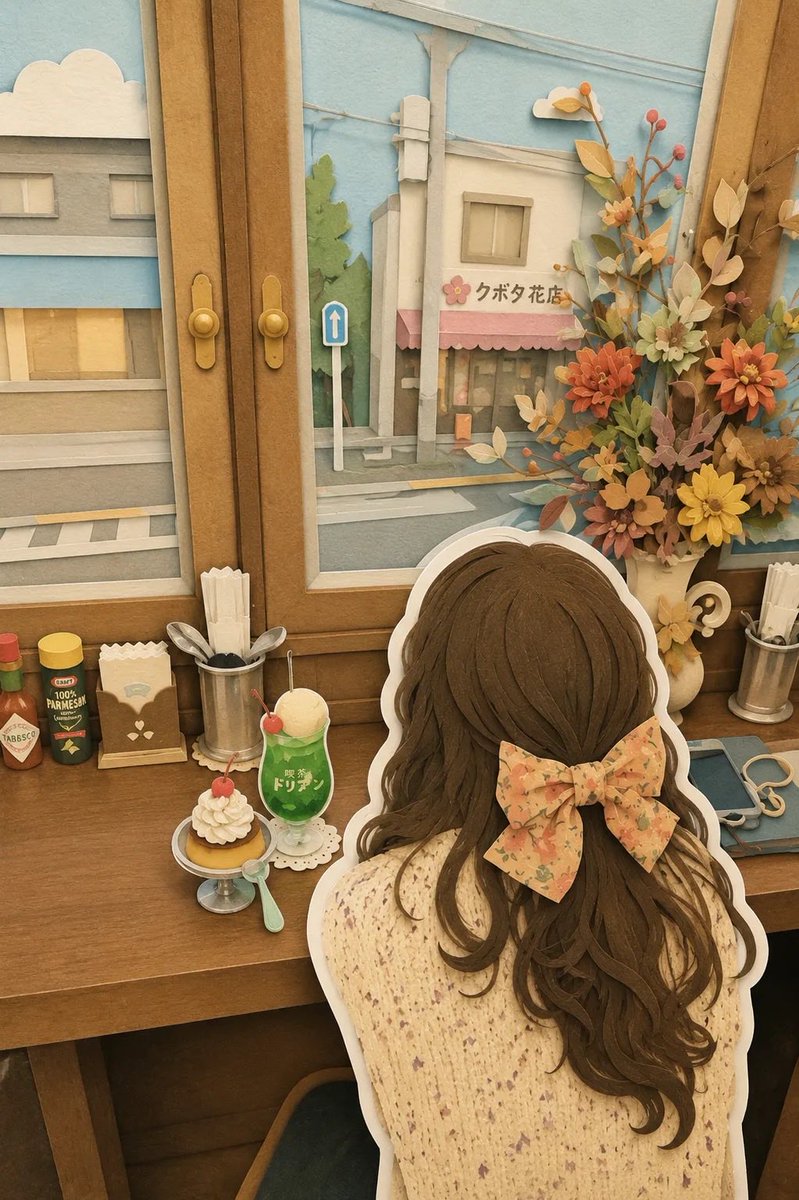 日式纸艺场景 / Japanese Paper Craft Art Scenes，角色设计，插画、角色、二次元，案例输出图 2