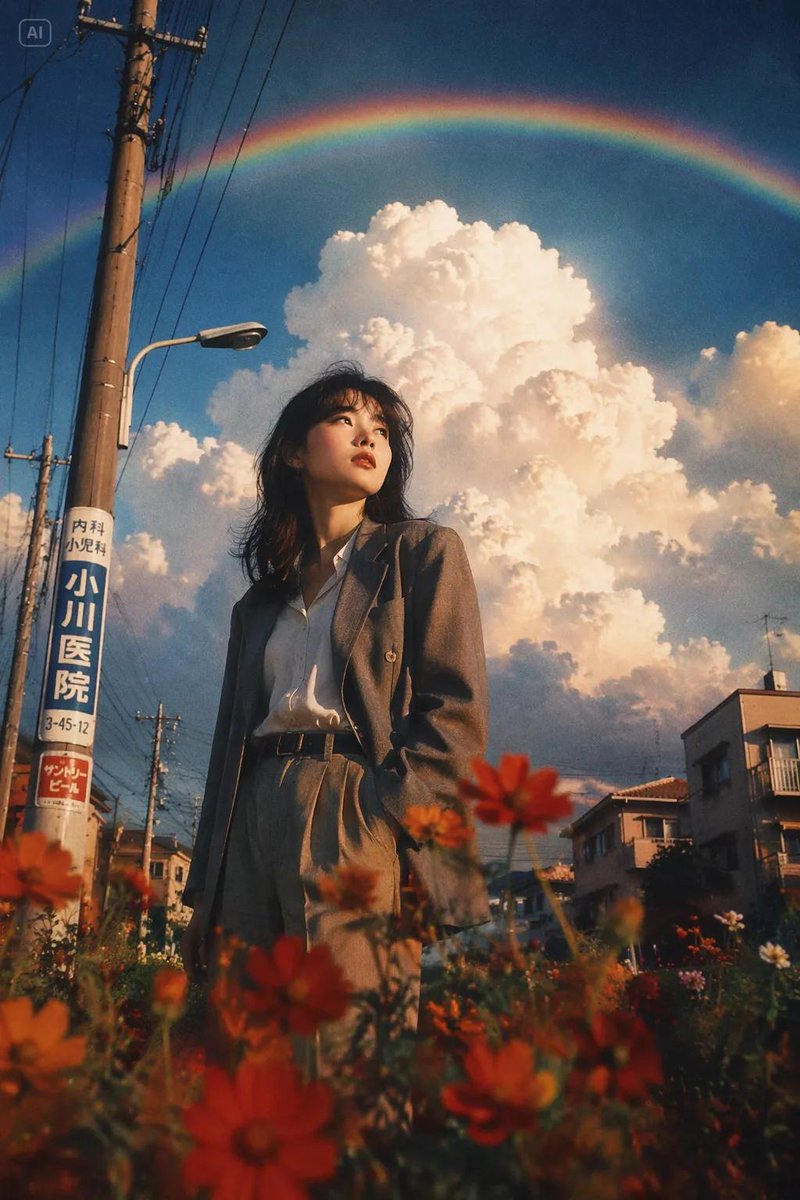 日系电影感街头摄影 / Japanese Cinematic Street Photography，角色设计，35mm、人像、电影感，案例输出图 1