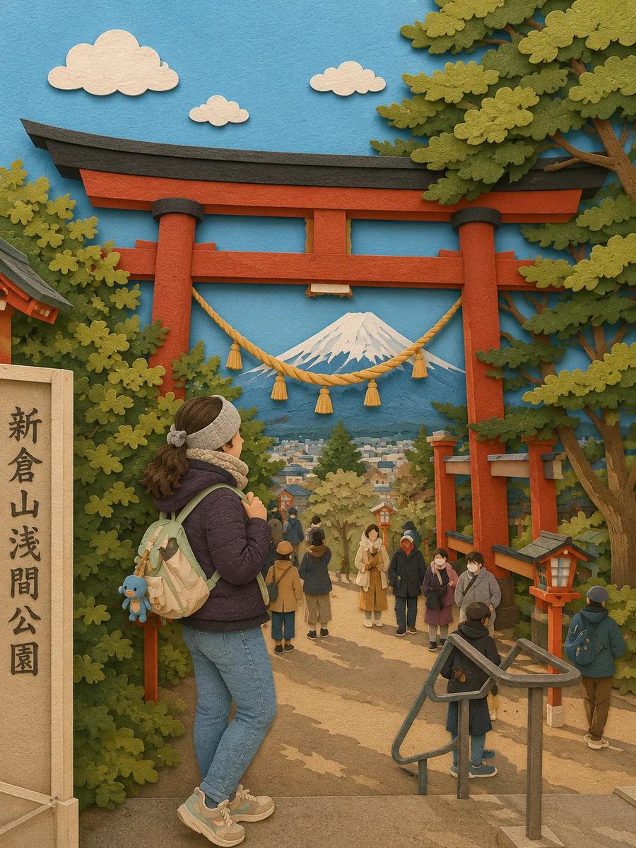 日式剪纸立体透视场景 / Japanese Paper-Cut Diorama Scene，角色设计，电影感、插画、角色，案例输出图 4