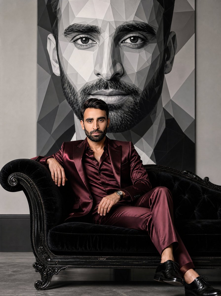 奢华时尚壁画肖像 / Luxury Fashion Mural Portrait,人像与摄影,人像、电影感、时尚,案例输出图 1