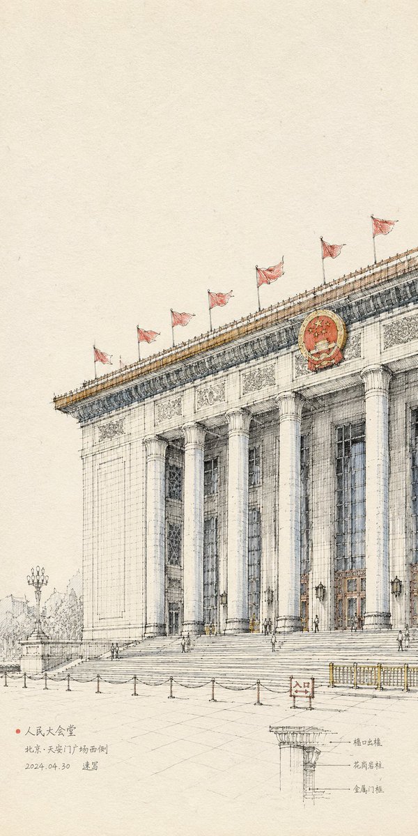 手绘线性素描艺术 / Hand-Drawn Linear Sketch Art，人像与摄影，人像、插画、城市视觉，案例输出图 4
