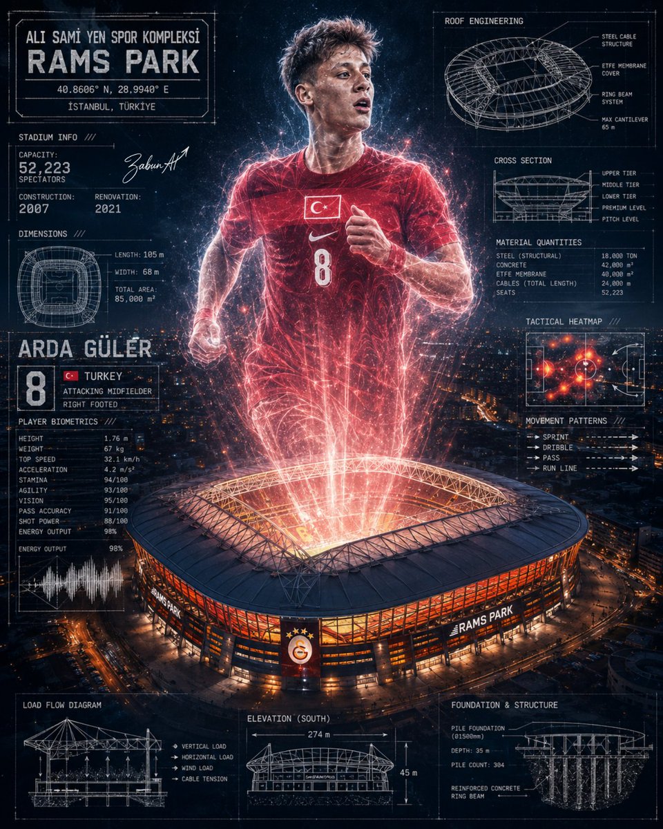 Rams Park 足球科技海报 / Rams Park Football Tech Poster,UI 与社交媒体截图,人像、电影感、海报,案例输出图 1