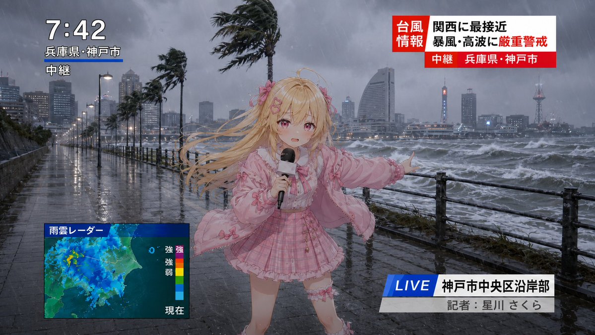 动漫台风现场新闻记者 / Anime Typhoon Live News Reporter,角色设计,海报、截图、角色,案例输出图 1