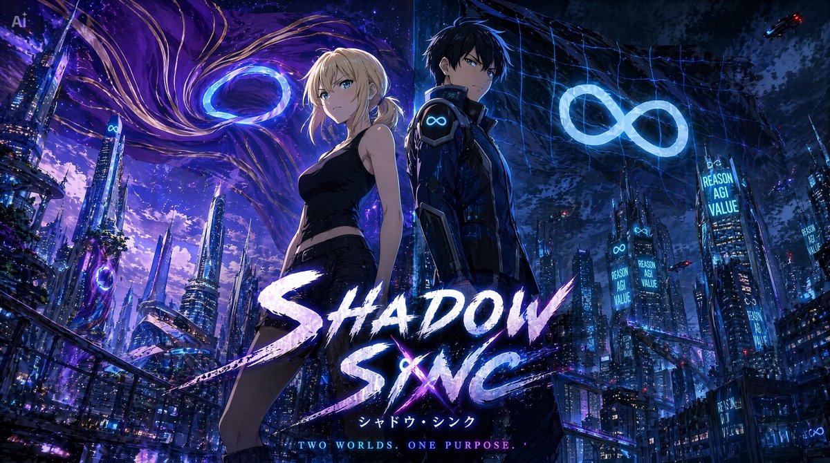 Shadow Sync 动画主视觉图 / Shadow Sync Anime Key Visual，角色设计，霓虹、电影感、海报，案例输出图 2