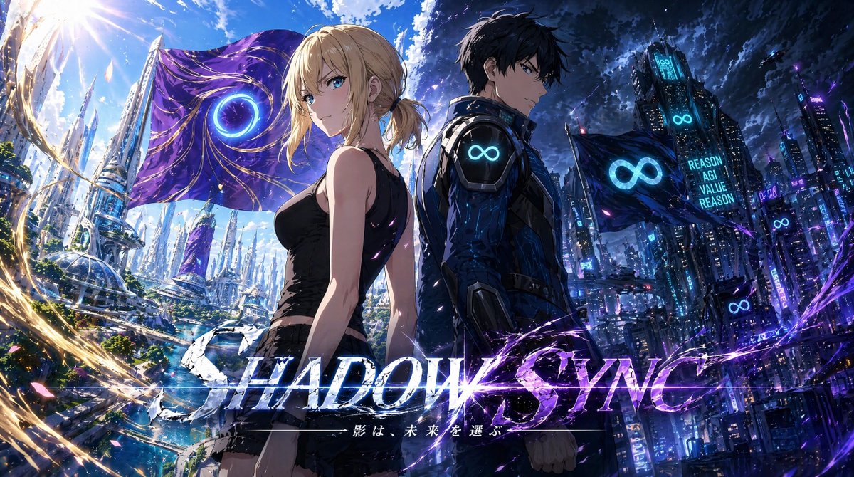 Shadow Sync 动画主视觉图 / Shadow Sync Anime Key Visual,角色设计,霓虹、电影感、海报,案例输出图 1