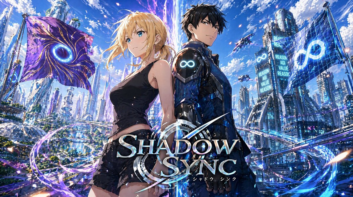 Shadow Sync 动画主视觉图 / Shadow Sync Anime Key Visual，角色设计，霓虹、电影感、海报，案例输出图 4