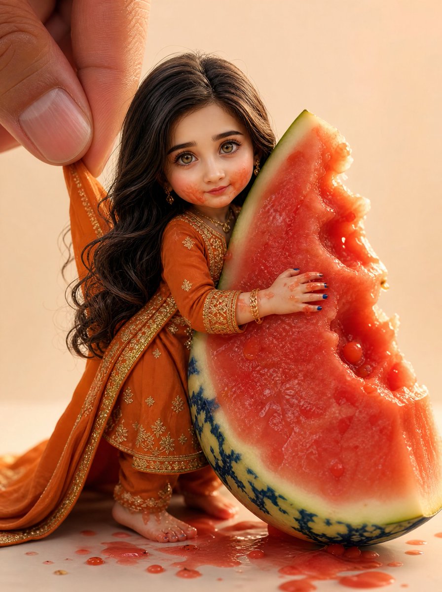 带西瓜的微缩人偶 / Miniature Doll With Watermelon，角色设计，角色、产品图、品牌，案例输出图 2