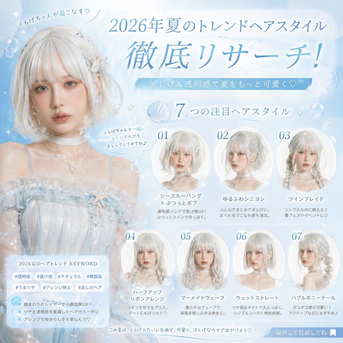 2026 年夏季发型趋势推文 / 2026 Summer Hair Style Trend Post，角色设计，角色、信息图、角色设计，案例输出图 2